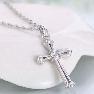 925 Stamped Sterling Silver Cross Necklace…